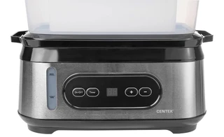 Пароварка CENTEK CT-1459, серебристый/черный 