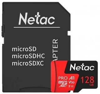Карта памяти microSDXC Netac P500 Extreme Pro 128 ГБ + адаптер SD