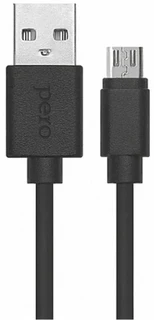 Кабель PERO DC-03 USB - microUSB, 0.2 м, 2 A, черный