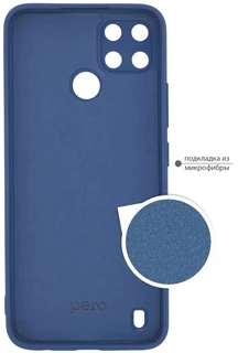 Накладка PERO LIQUID SILICONE для Realme C21Y, синий 