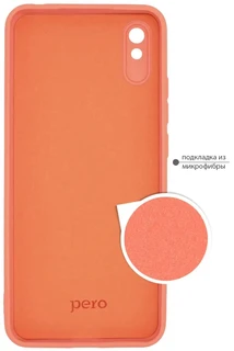 Накладка PERO LIQUID SILICONE для Xiaomi Redmi 9A, коралловый 