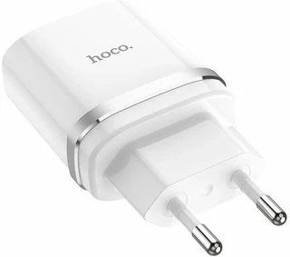 Сетевое зарядное устройство hoco C12Q Smart White + кабель Type-C 