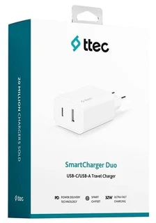 Сетевое зарядное устройство ttec SmartCharger Duo PD 2SCS24B 