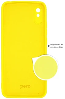 Накладка PERO LIQUID SILICONE для Xiaomi Redmi 9A, желтый 