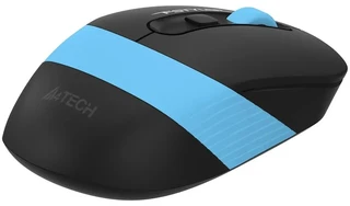 Мышь беспроводная A4TECH Fstyler FG10, черный/голубой 