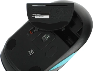 Мышь беспроводная A4TECH Fstyler FG10, черный/голубой 