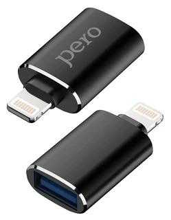Адаптер PERO AD02 OTG LIGHTNING TO USB 3.0, черный 