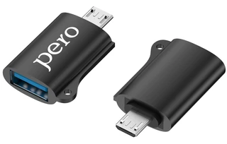 Адаптер PERO AD02 OTG MICRO USB TO USB 2.0, черный 