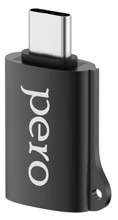 Адаптер PERO AD02 OTG TYPE-C TO USB 2.0, черный 