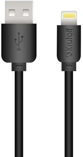 Кабель Krutoff Classic USB - Lightning, 0.2 м, 1.5 А, черный