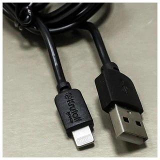 Кабель USB2.0 Am - Lightning (8-pin) 1.0м, 1.5А, Krutoff Classic, черный, пакет 