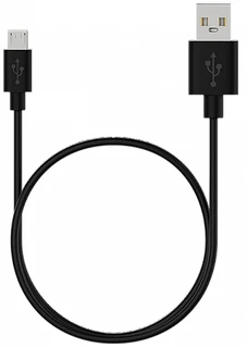 Кабель Maxvi MC-01 plus USB - microUSB, 1.2 м, 2 А, черный