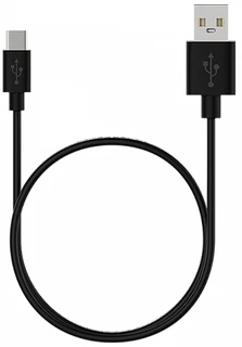 Кабель Maxvi MC-02 USB - Type-C, 1 м, 2 A, черный