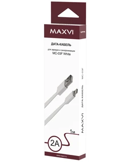 Кабель Maxvi MC-03F USB 2.0 Am - Lightning 8-pin 1 м, белый 