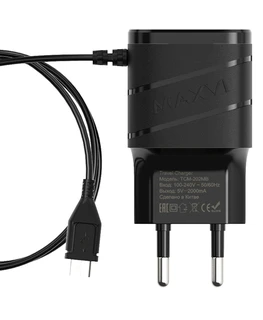 Сетевое зарядное устройство Maxvi TCM-202MB черный 