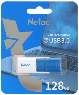 USB-накопитель Netac U182 128 ГБ, USB 3.2 Gen 1, белый/синий 
