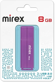 USB-накопитель Mirex Line 8 ГБ, USB 2.0, фиолетовый 