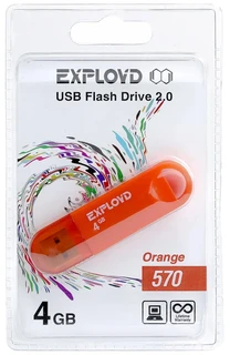 Флеш накопитель EXPLOYD 570 4GB оранжевый 