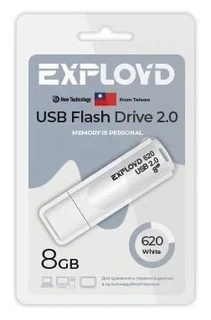 Флеш накопитель EXPLOYD 620 8GB белый 