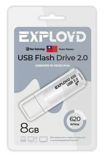 Флеш накопитель EXPLOYD 620 8GB белый 