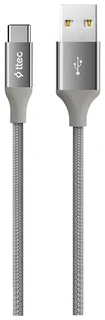 Кабель USB2.0 Am - Type-C 1.2м, ttec 2DK18G, заряд., оплет., серебряный 