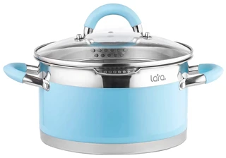 Кастрюля LARA LR02-443 Sky Blue, 4.4 л 