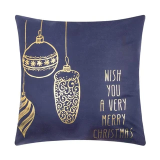 Чехол на подушку Этель Merry Christmas/синий 40х40 см, полиэстер, на молнии