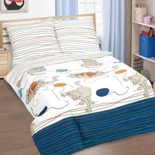 Комплект постельного белья АРТПОСТЕЛЬ Мягкие лапки 1.5-спальный, поплин, наволочки 70х70 см 