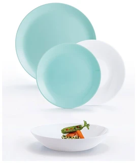 Набор столовой посуды Luminarc Diwali Light Turquoise and White 18пр 