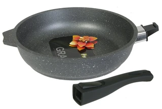 Сковорода Мечта Гранит Black Induction Pro, 24 см, со съемной ручкой 