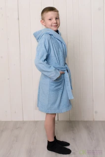 Халат махровый Текстильснаб Голубой, рост: 134 см 