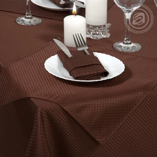 Набор столового белья АРТПОСТЕЛЬ Кристиан шоколад (скатерть 150*150 см, 6 салф.35*35) 