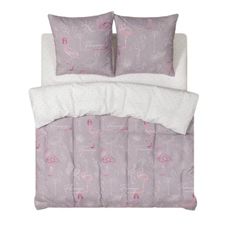 Комплект постельного белья АРТПОСТЕЛЬ DE LUXE Фламинго Евро, поплин, наволочки 70х70 см 