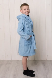 Халат махровый Текстильснаб Голубой, рост: 128 см