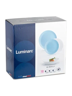 Набор столовой посуды Luminarc Diwali Light Blue and White 18пр 