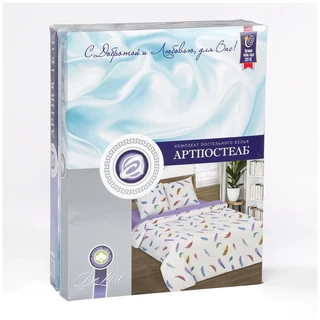 Комплект постельного белья АРТПОСТЕЛЬ Равновесие 2 спальный Евро, поплин, наволочки 70х70 см 