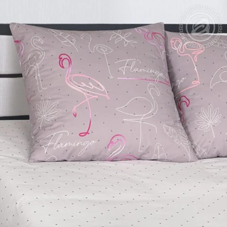 Комплект постельного белья АРТПОСТЕЛЬ Фламинго 2-спальный, поплин, наволочки 70х70 см 