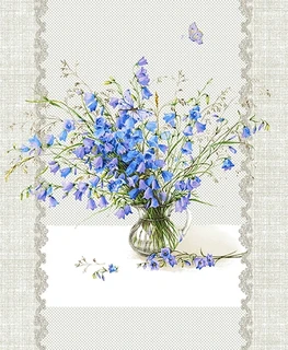 Полотенце кухонное ТекстильМаг Полевые цветы 45*60, рогожка 