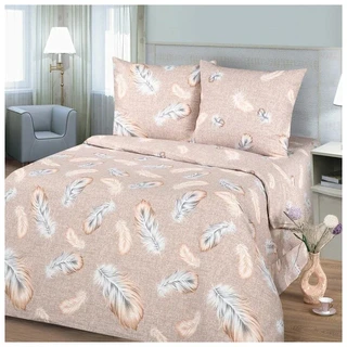 Комплект постельного белья Миланика Перья 2 спальный, бязь, наволочки 70х70 см 