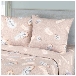 Комплект постельного белья Миланика Перья 2 спальный, бязь, наволочки 70х70 см 