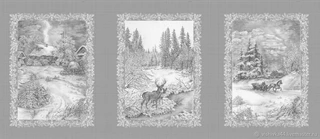 Полотенце кухонное ТекстильМаг Сочельник 45х60 см, рогожка 