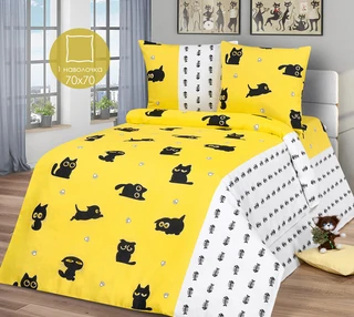 Комплект постельного белья Миланика Томас, 1.5 спальный, бязь, наволочка 70х70 см 