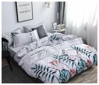 Комплект постельного белья Butterfly 2097 Евро, сатин Люкс, наволочки 50х70 см 