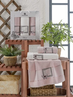 Комплект полотенец MERZUKA CLASSY светло-розовый 3 шт: 50х90 см - 2 шт, 70х140 см; махра 