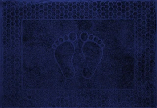Коврик для ног АРТПОСТЕЛЬ НОЖКИ Темно-синий 50х70 см, махра 