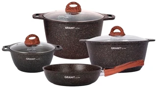 Набор посуды Kukmara Granit Ultra, 7 пр. 