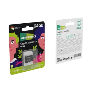 Карта памяти MicroSD More choice MC64 64 ГБ 