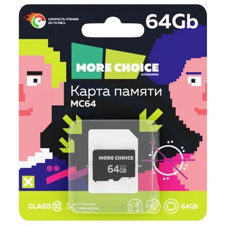 Карта памяти MicroSD More choice MC64 64 ГБ 