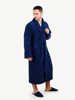 Халат махровый Текстильснаб Темно-синий, размер: 40