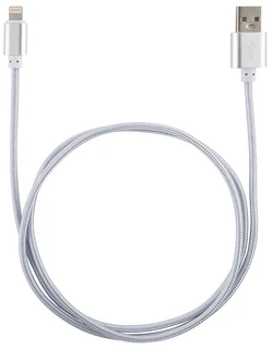 Кабель USB2.0 Am - Lightning (8-pin) 1.0м, 2.0А, Energy ET-01, серебро 